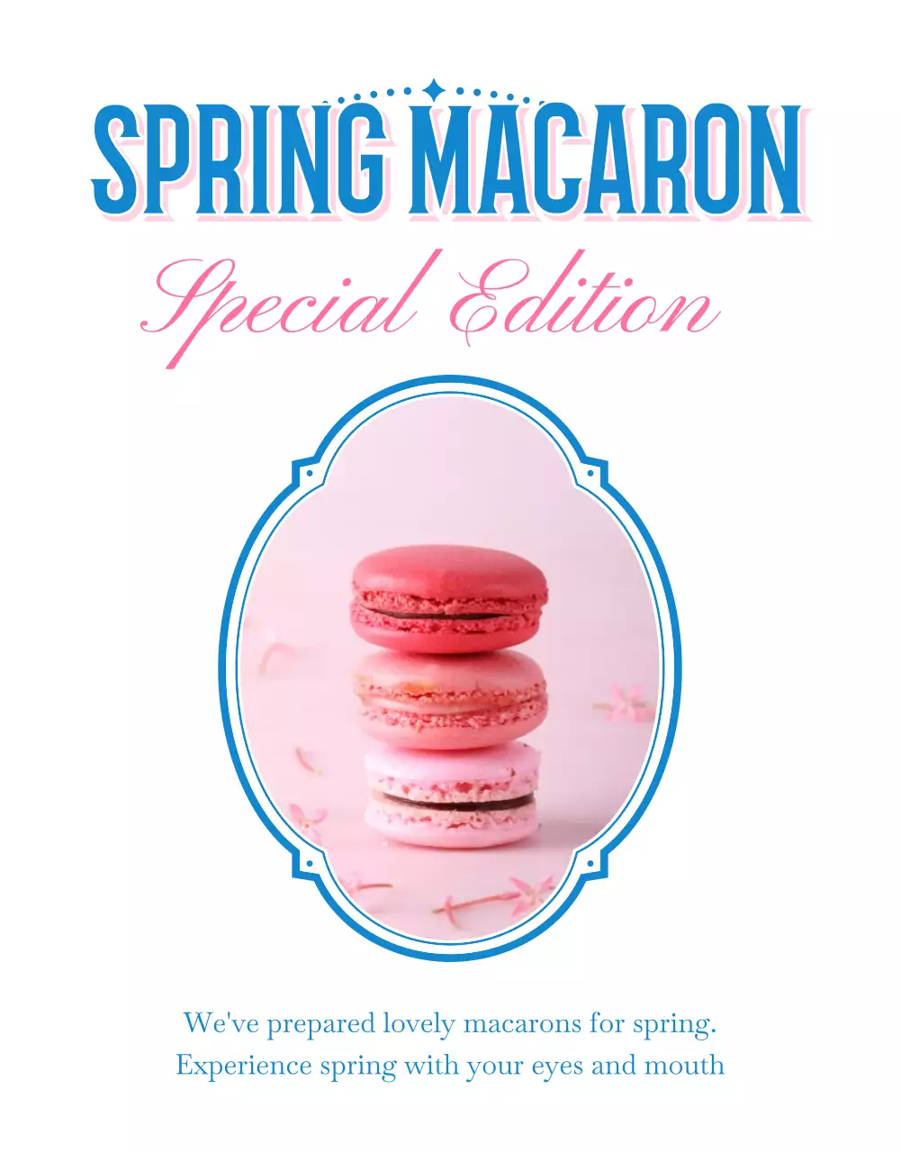 Sell macarons with pink, vintage decorations