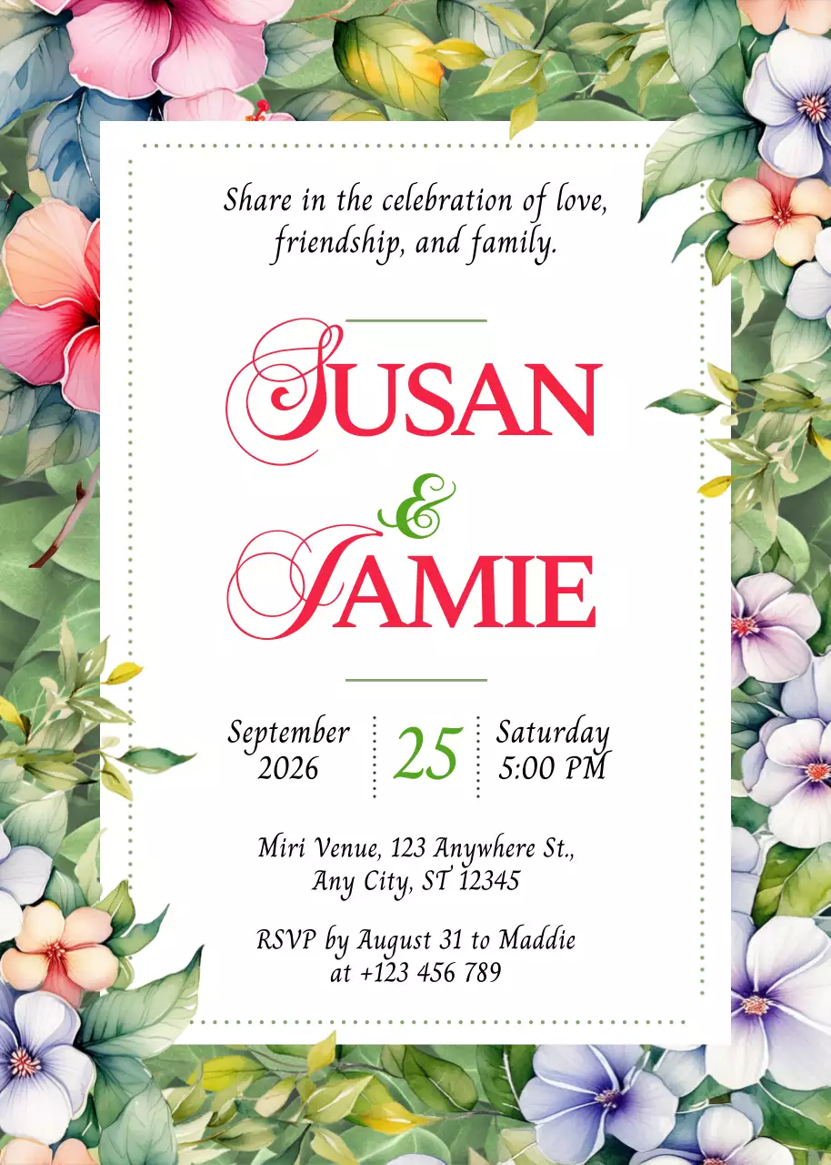 Undangan Pernikahan Bunga Hijau