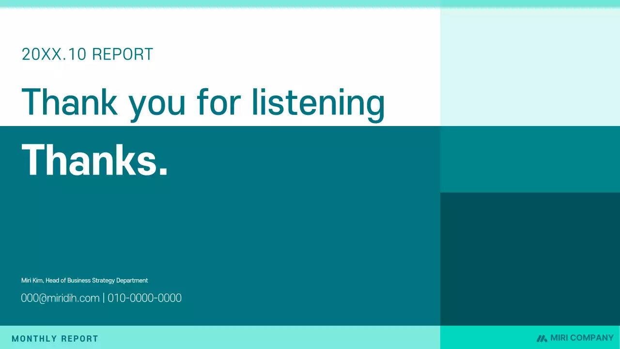 A clean project proposal using mint colors