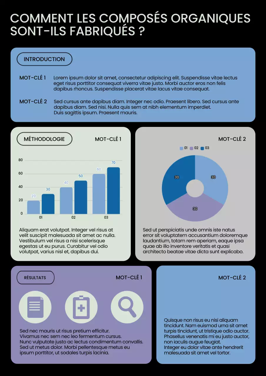 Rapport scientifique moderne bleu