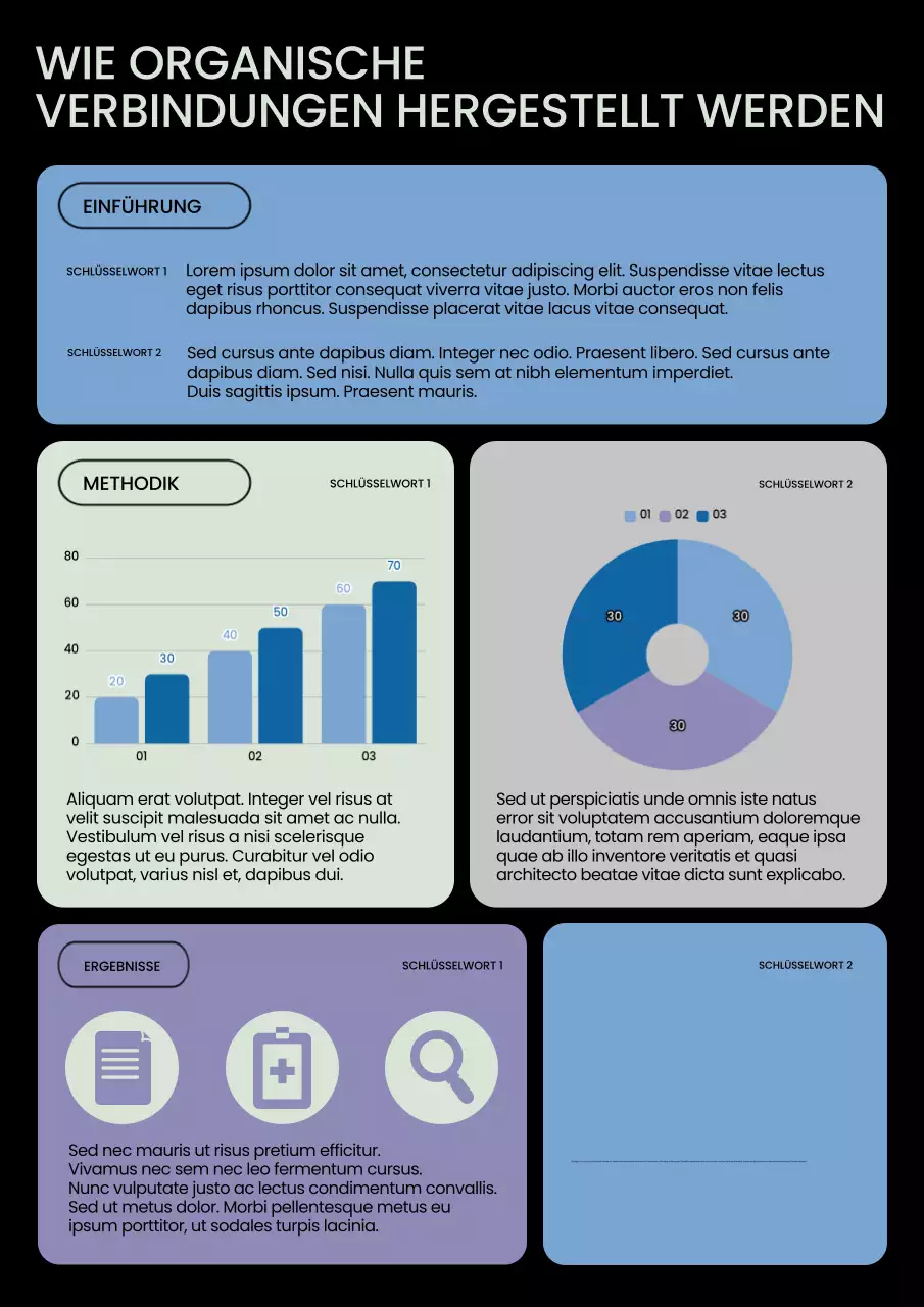 Blauer moderner Wissenschaftsbericht