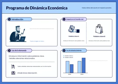 Póster guía de economía moderna azul