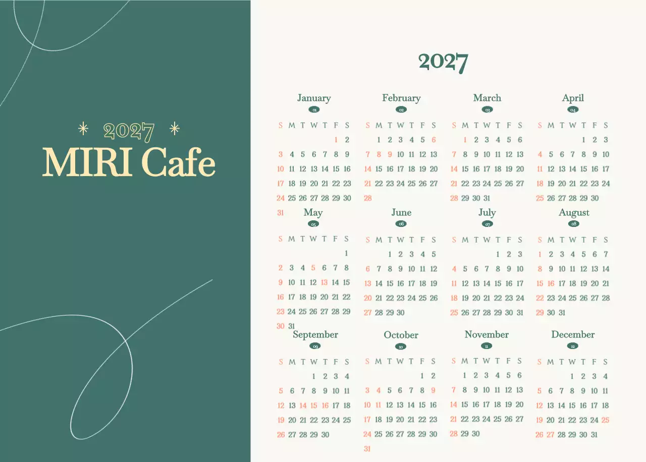 이달의 음료를 추천해주는 카페 달력