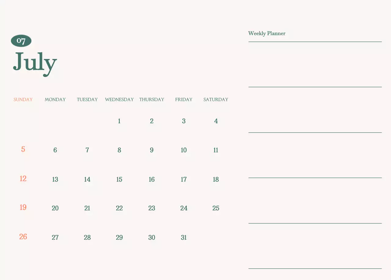 이달의 음료를 추천해주는 카페 달력