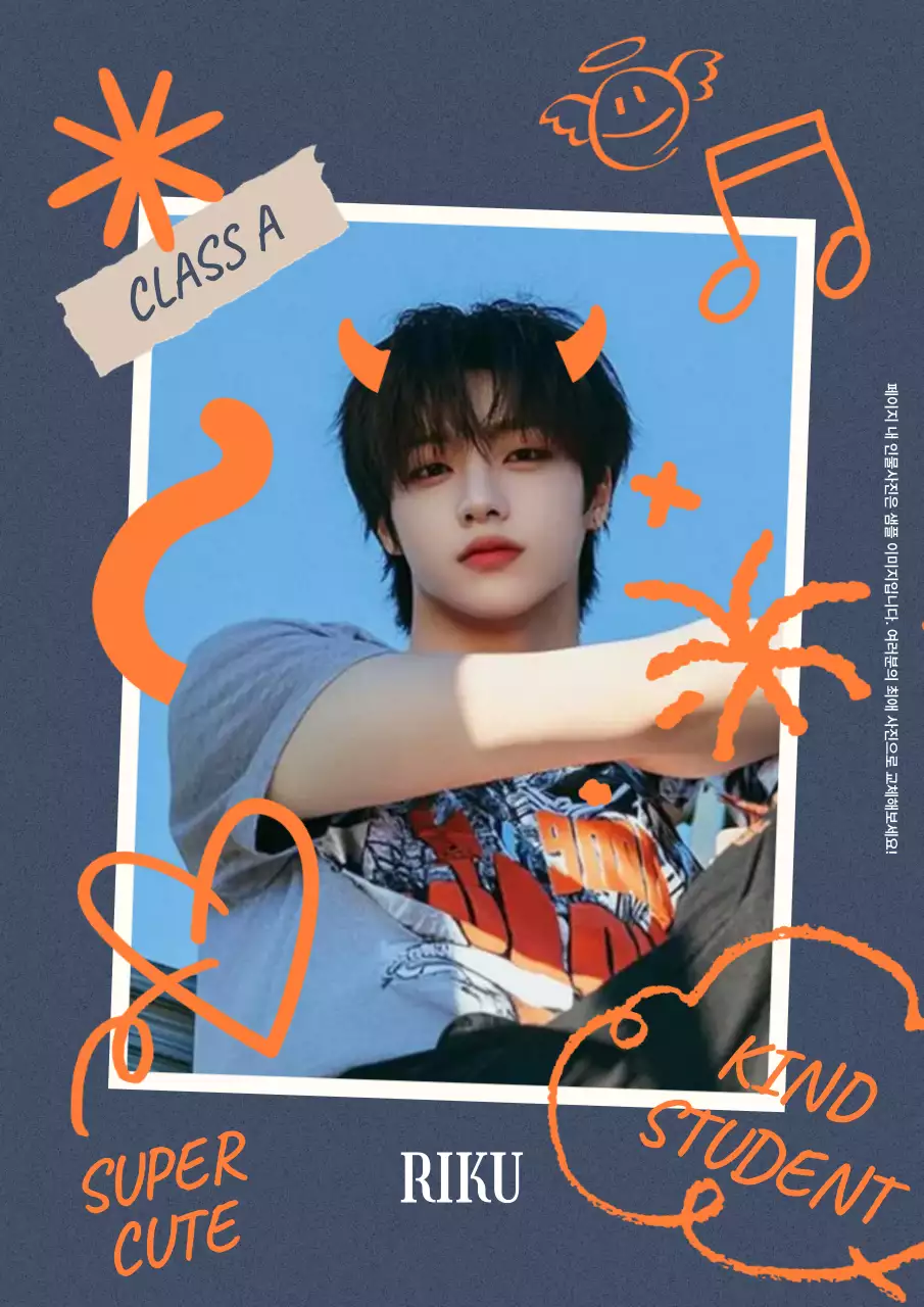 회색 팝 학생 포토프레임