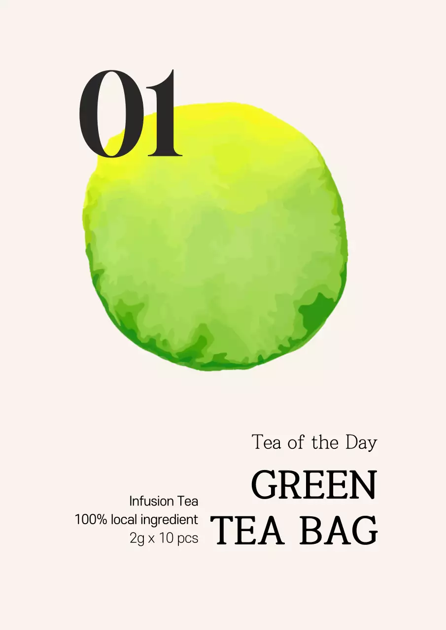 Green Minimalist Tea Advertisement Poster