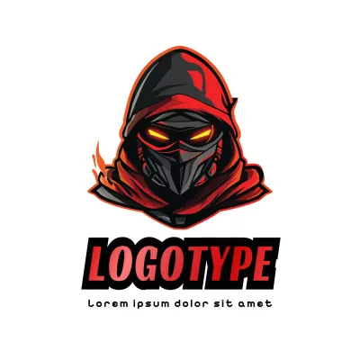 Red Cyber Character Logo