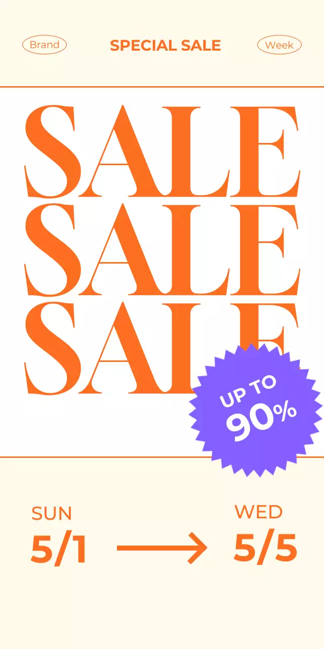 세련된 느낌의 의류매장 브랜드 위크 할인 배너