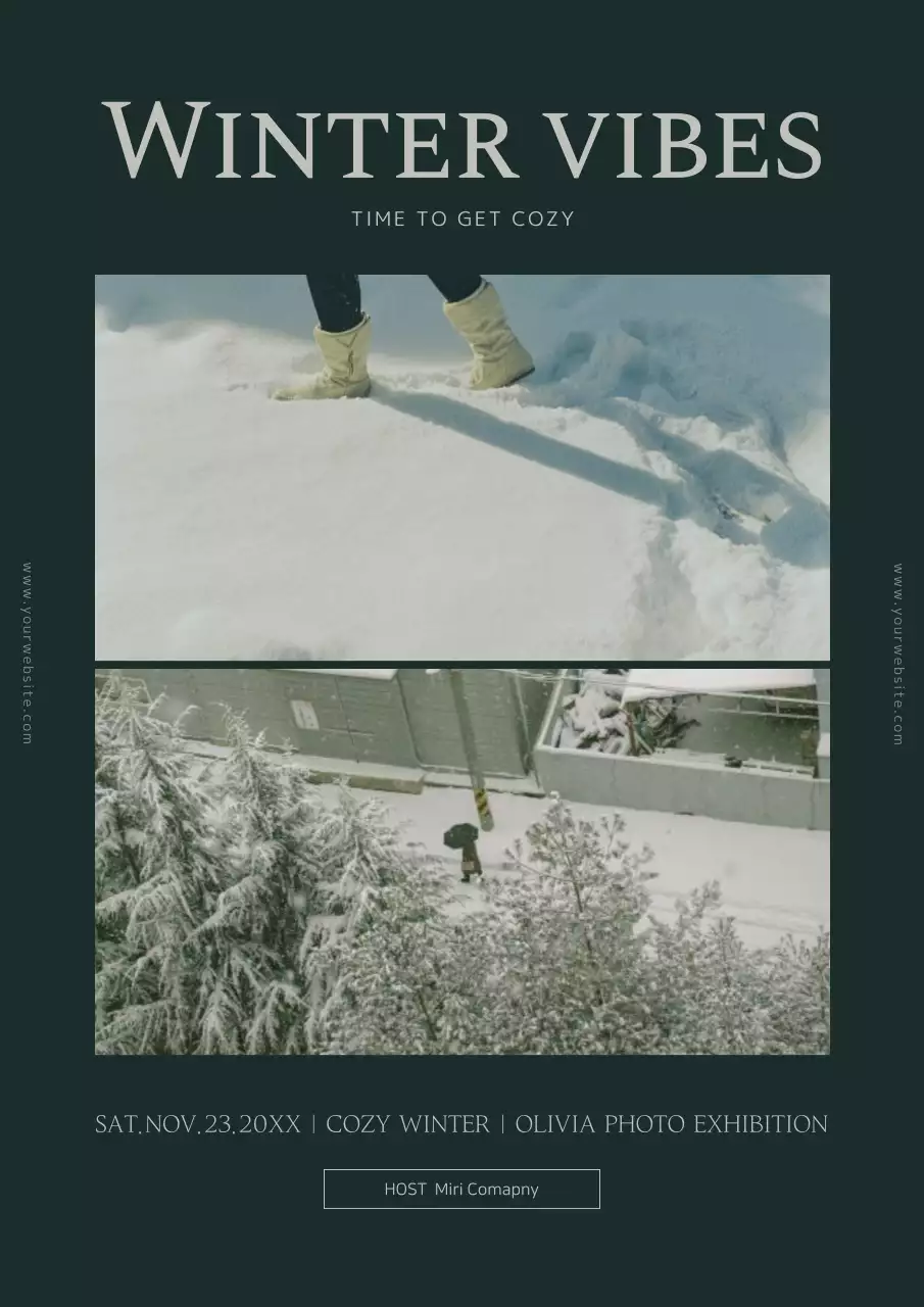 Black Elegant Winter Exhibition Poster