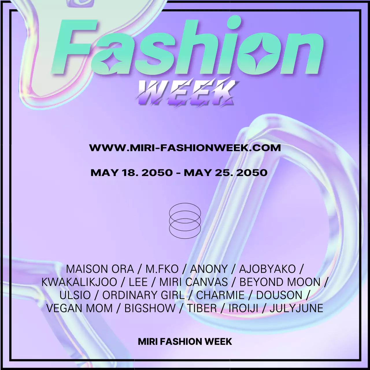 퍼플 미래 패션 이벤트 소셜 미디어 게시물