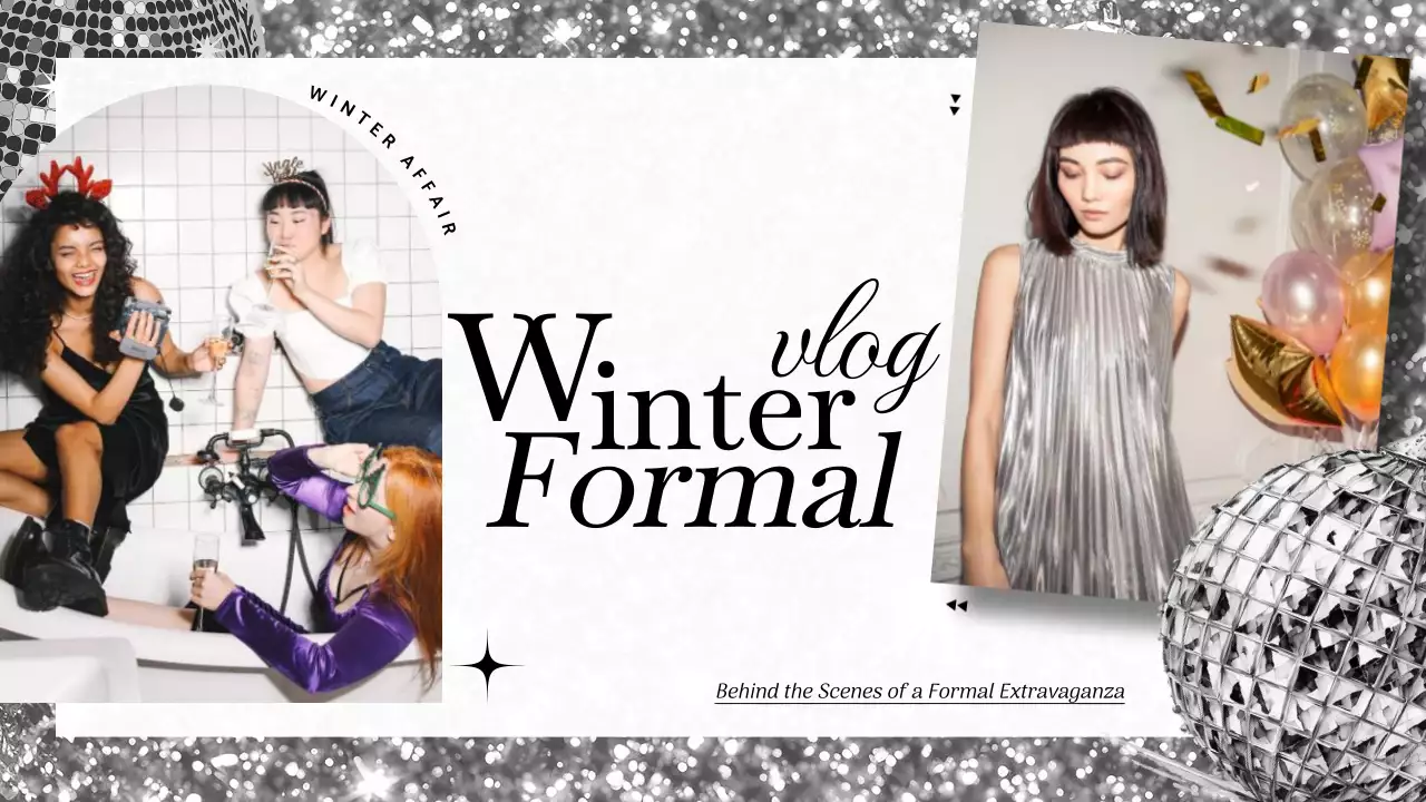 Silver Elegant Winter Vlog YouTube Thumbnail