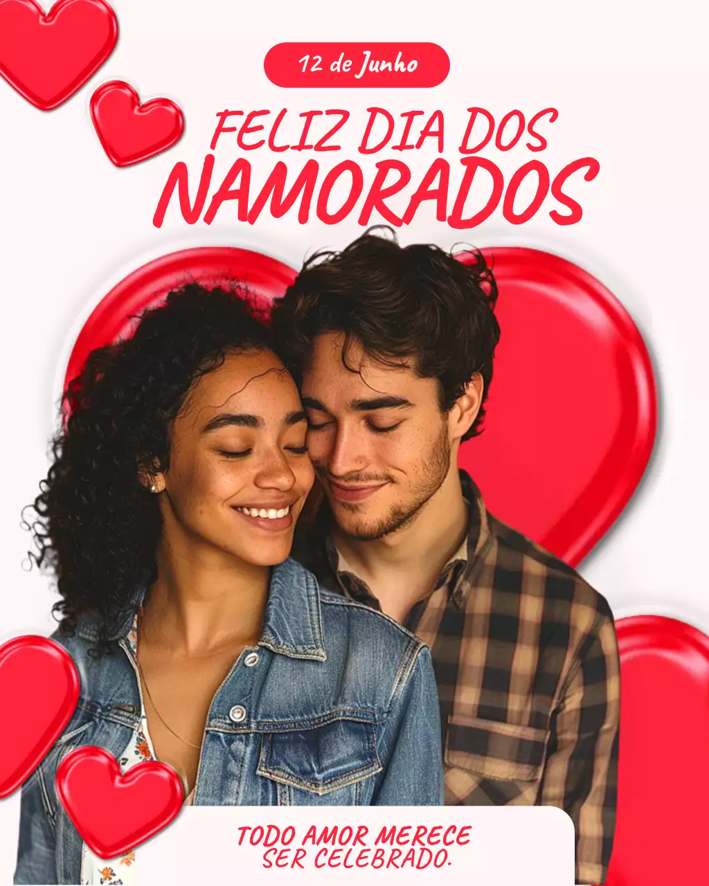 Postagem de saudação romântica e amorosa no Instagram