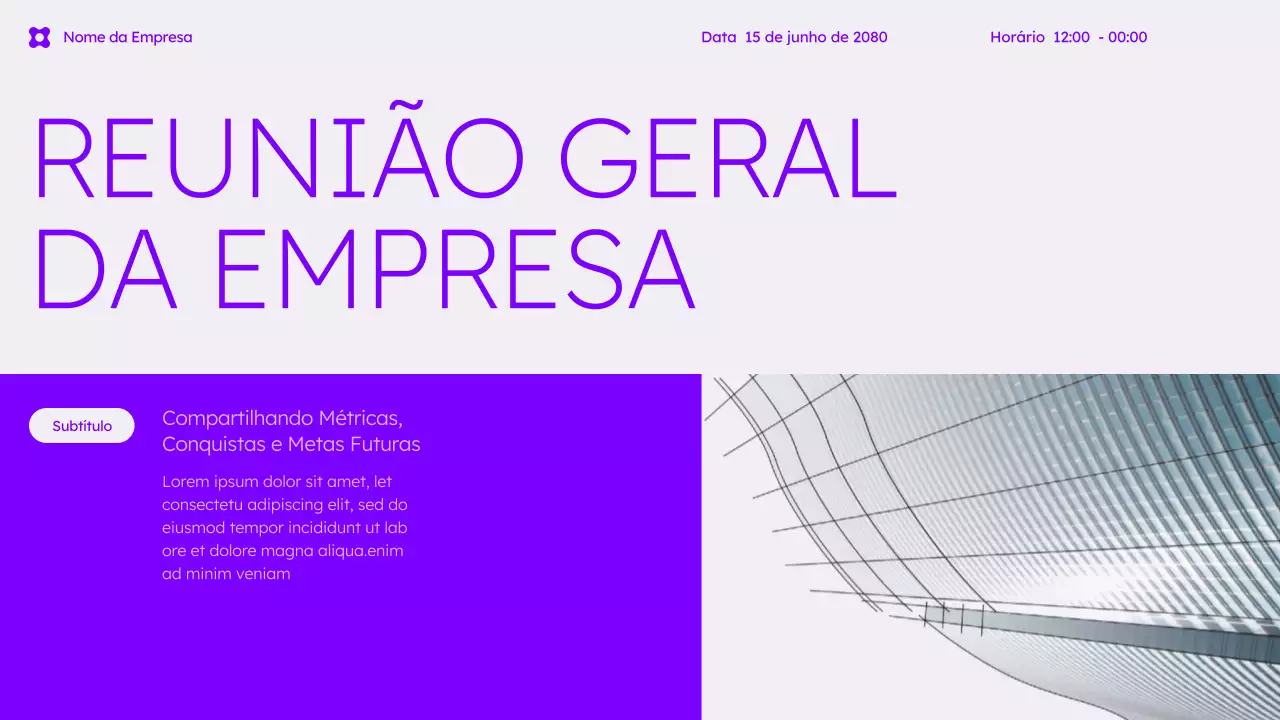 Apresentação de Negócios Moderna Roxa