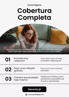 anúncio de seguro moderno cinza