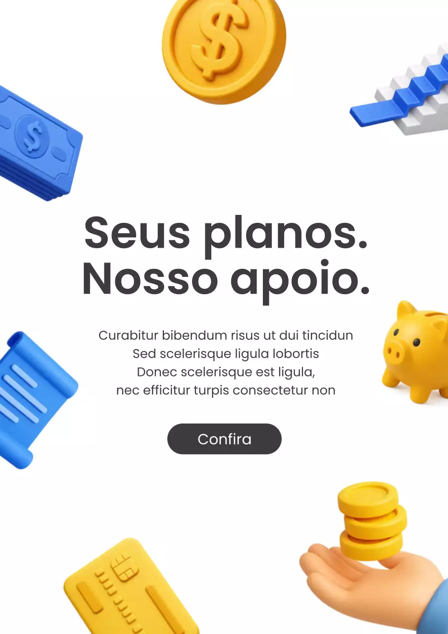 anúncio financeiro moderno amarelo