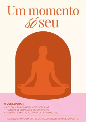 Evento de Meditação Minimalista Laranja