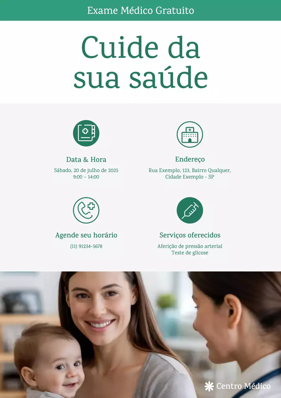 anúncio de saúde moderno e verde