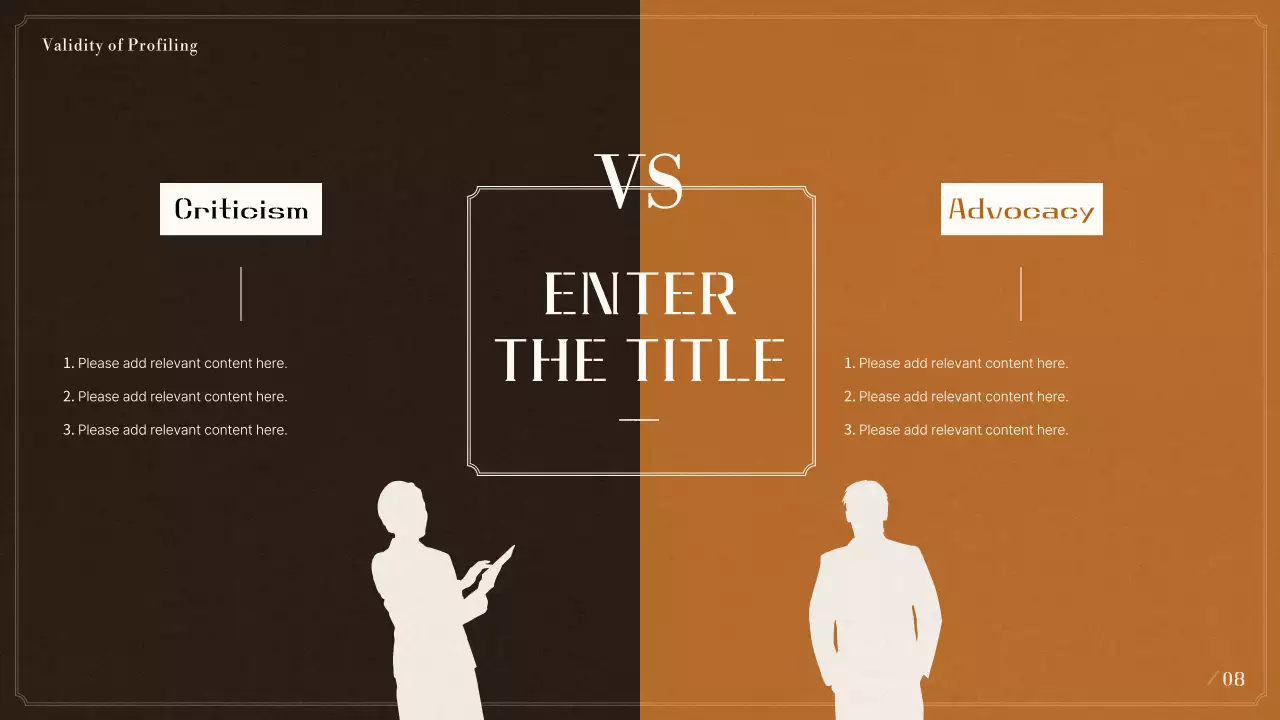 Trình bày hồ sơ tâm lý tội phạm cổ điển màu đen và màu be