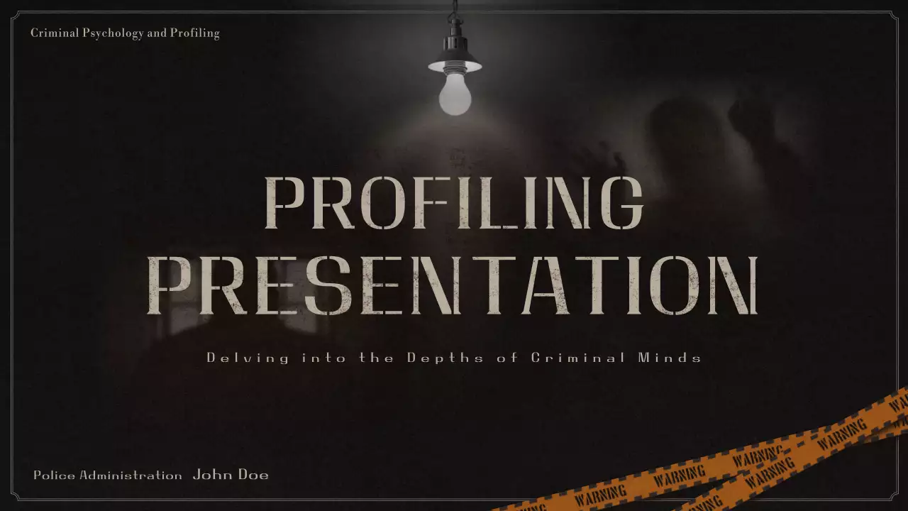 Black and beige criminal psychology profiling presentation