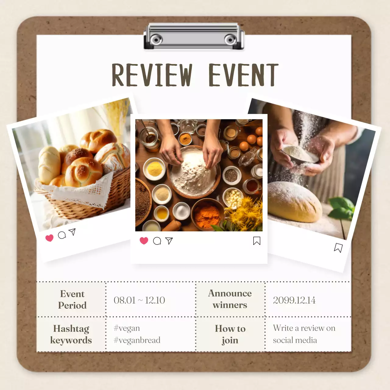 Beige Rustic Vegan Class Invitation Instagram Carousel