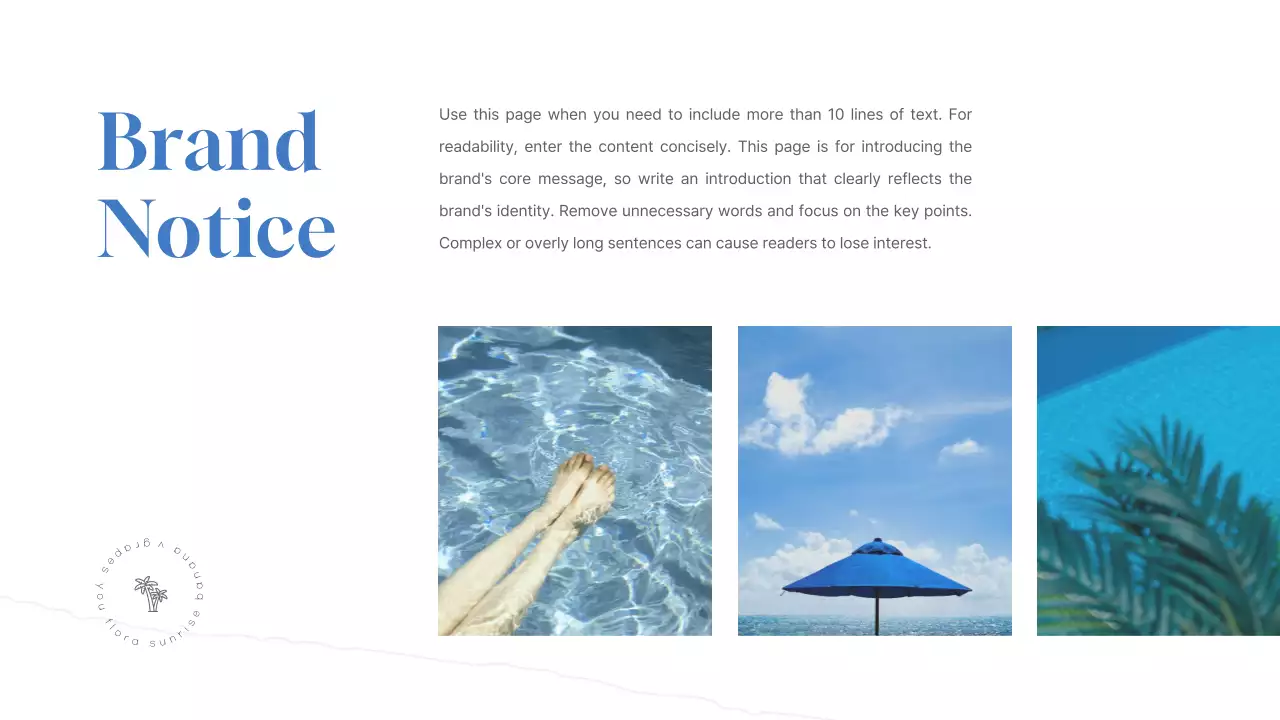 블루 미니멀 썸머 프리젠테이션