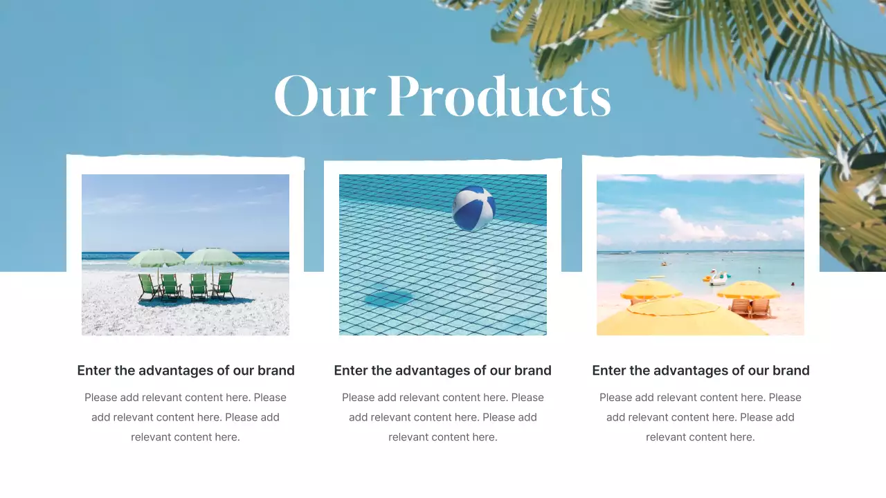 블루 미니멀 썸머 프리젠테이션