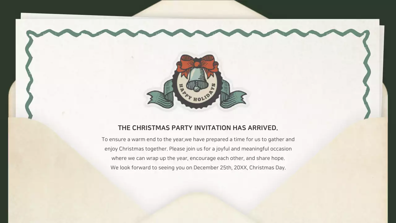 Beige Vintage Christmas Invitation Presentation