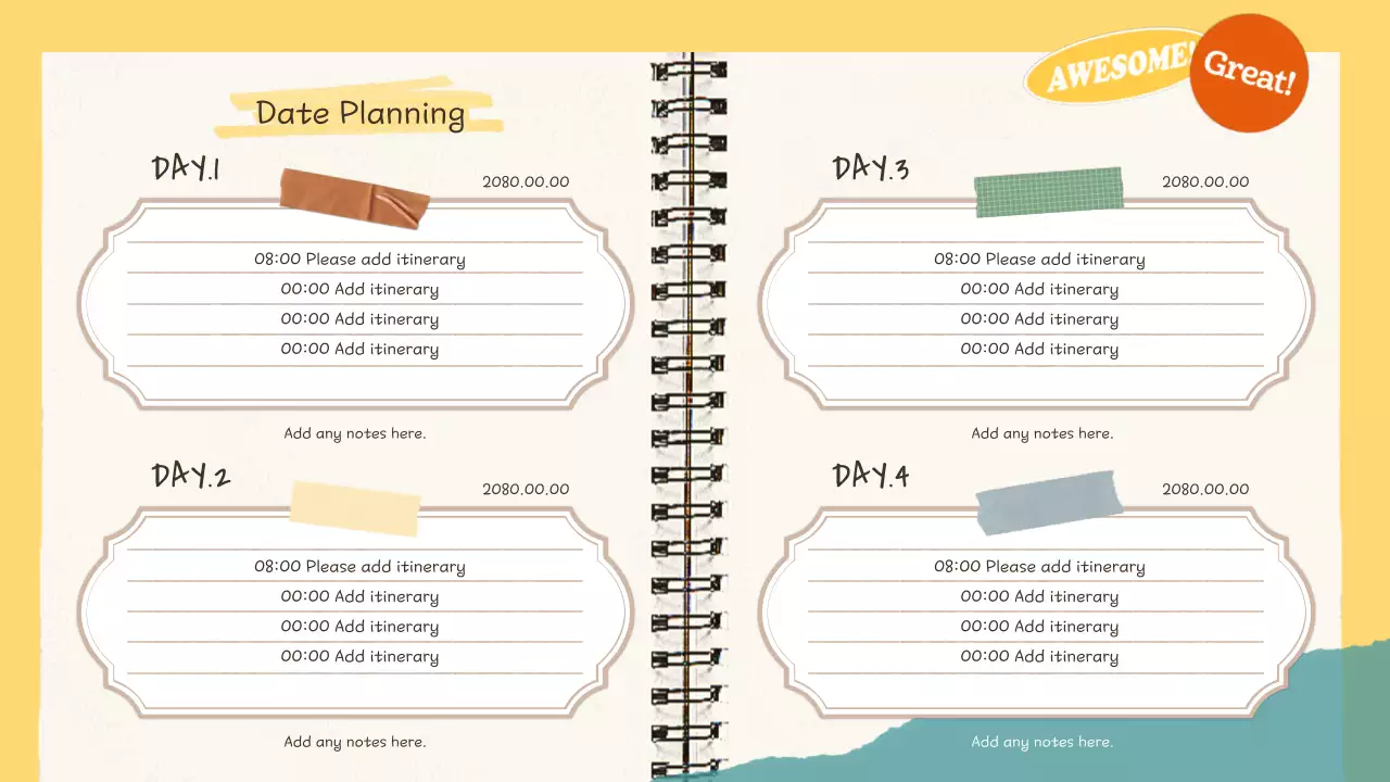 노랑의 아기자기한 여행 다이어리 계획서