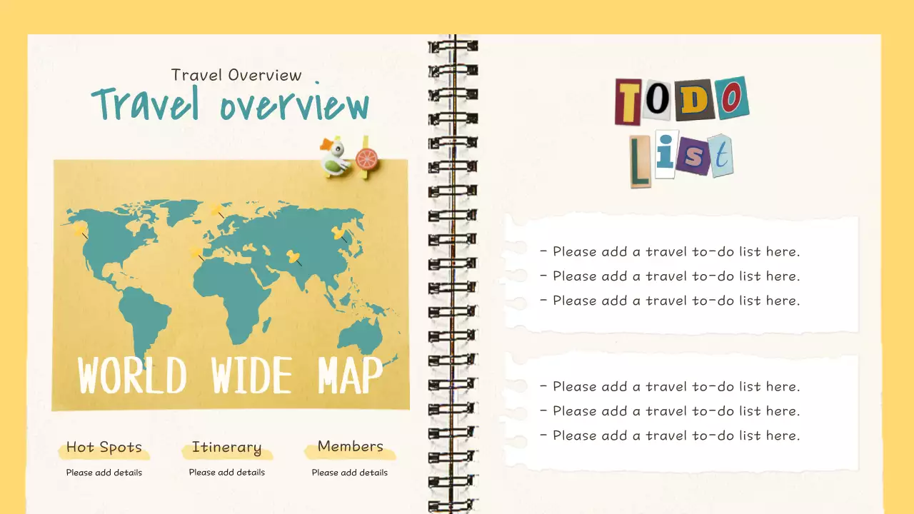 노랑의 아기자기한 여행 다이어리 계획서