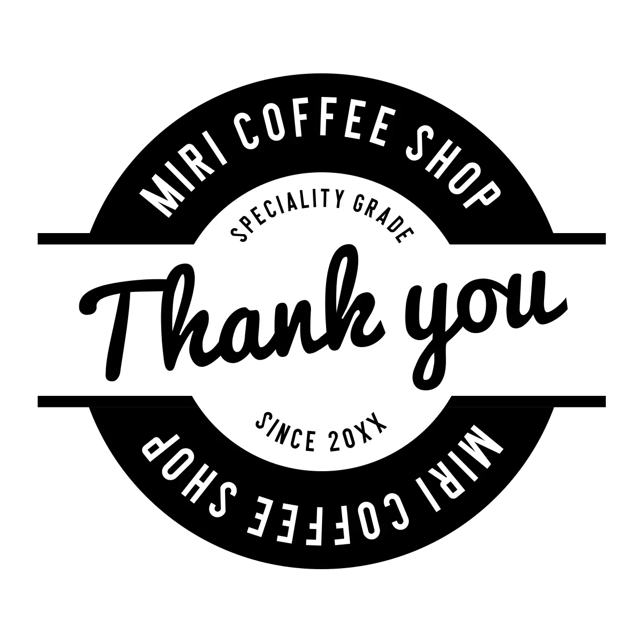 白黒 シンプル コーヒー シール テキスト