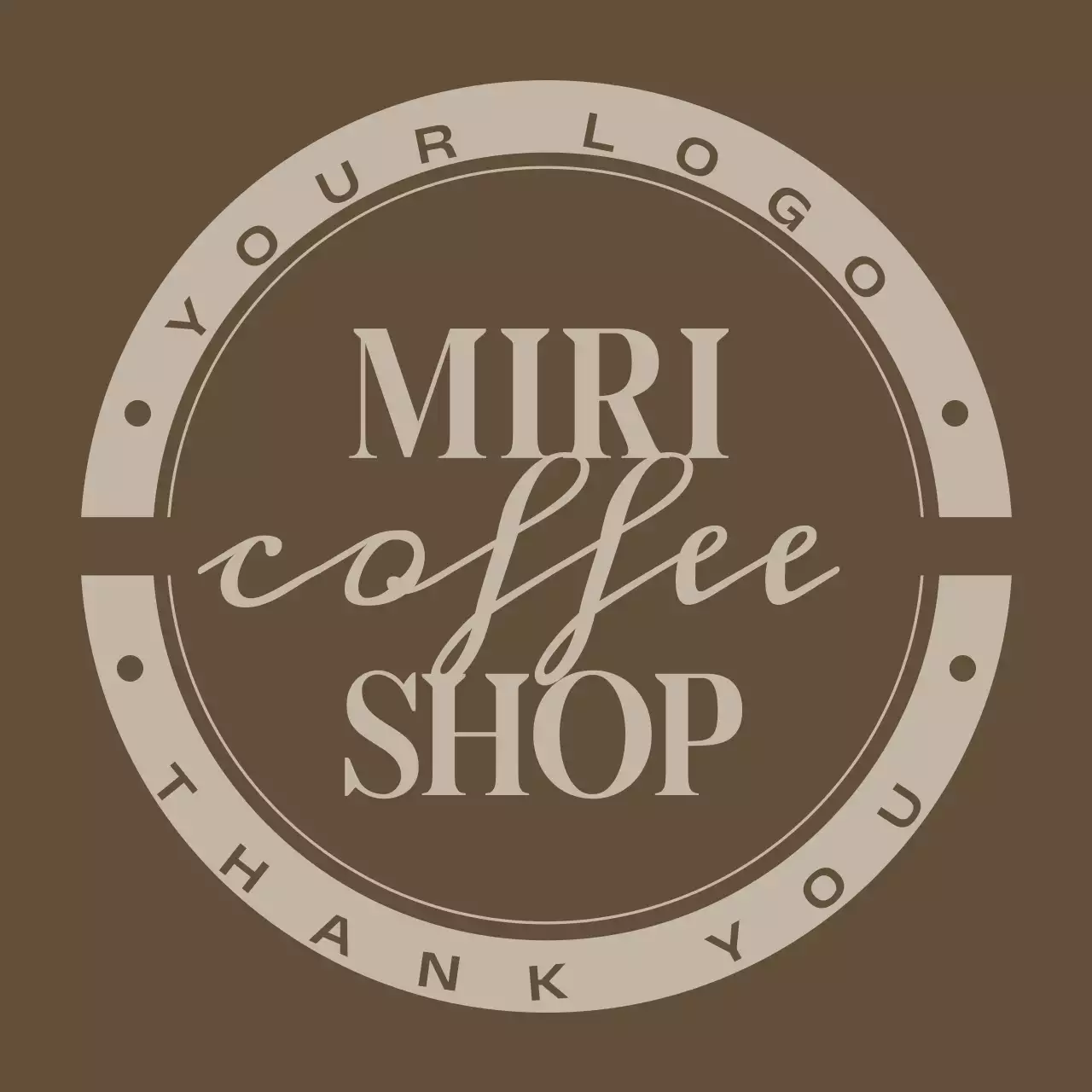 茶色 クラシック コーヒーショップ ロゴ テキスト