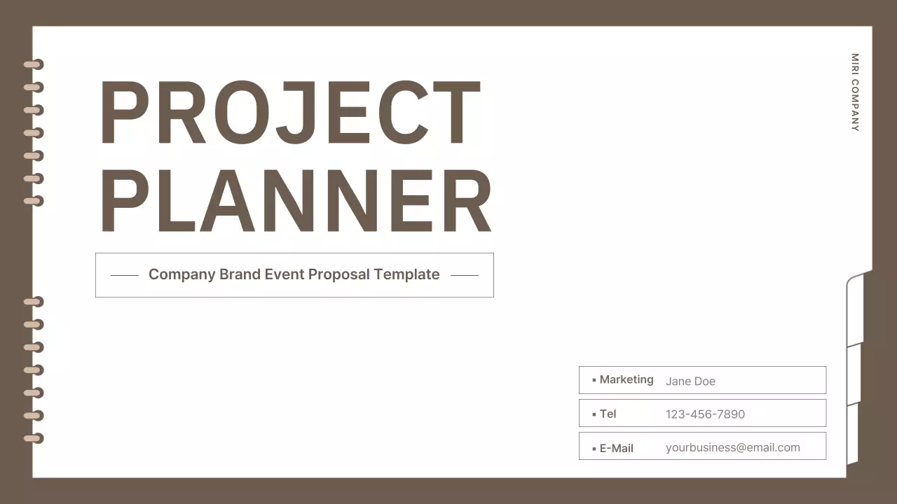 Brown Minimal Project Planner Document Presentation