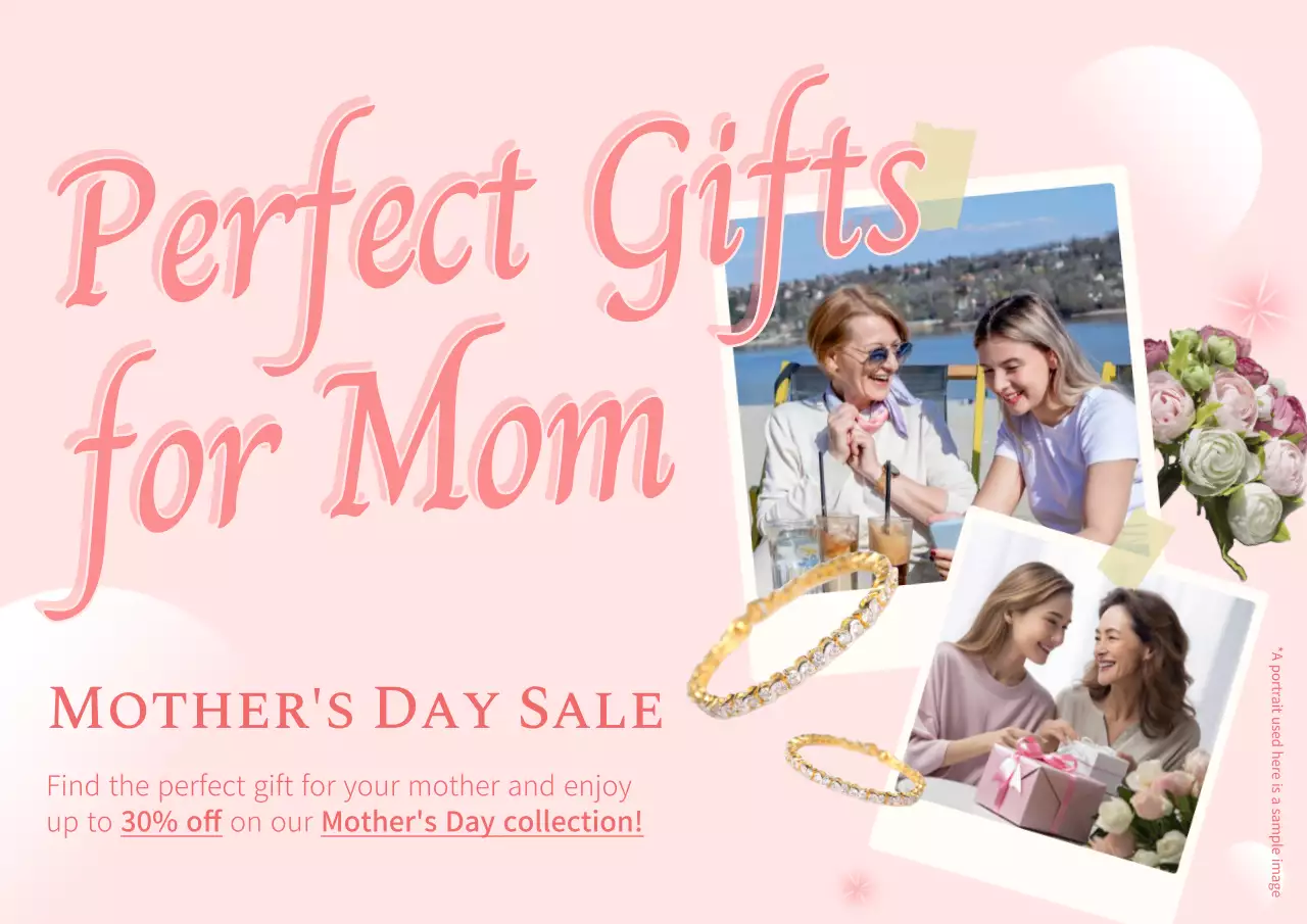 Pink Elegant Mother's Day Promotion Poster