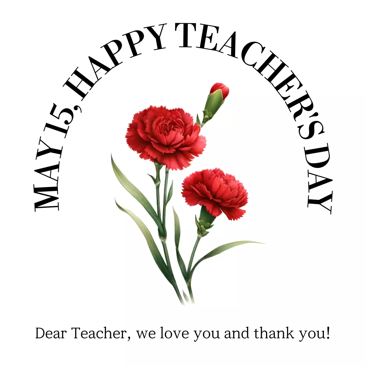 Red Elegant Teacher's Day Greeting Social Media Post