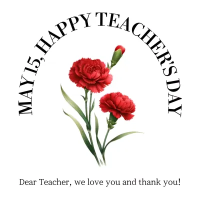 Red Elegant Teacher's Day Greeting Social Media Post