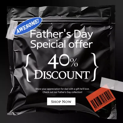 Black Modern Father's Day Promotion Social Media Post