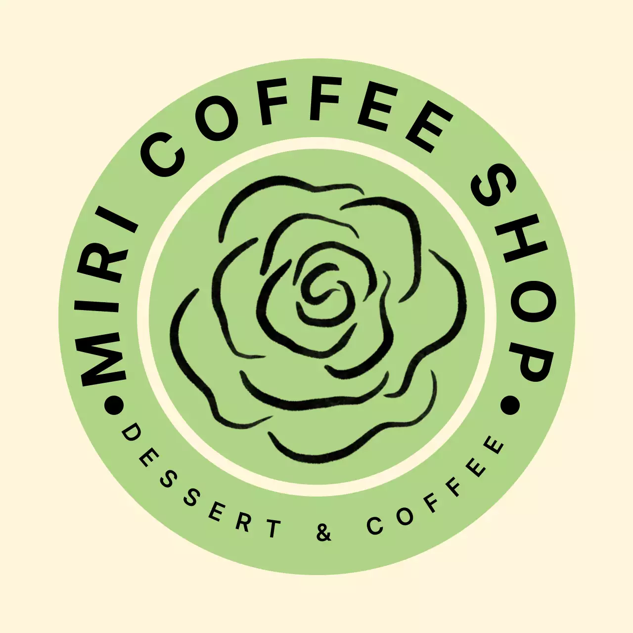 緑 シンプル コーヒーショップ ロゴ イラストテキスト