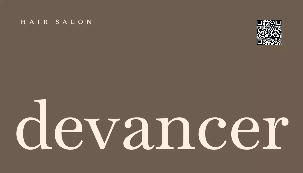 茶色 シンプル ヘアサロン 名刺