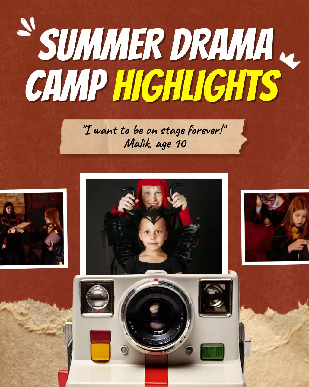 Red Vintage Drama Photo Collage Instagram