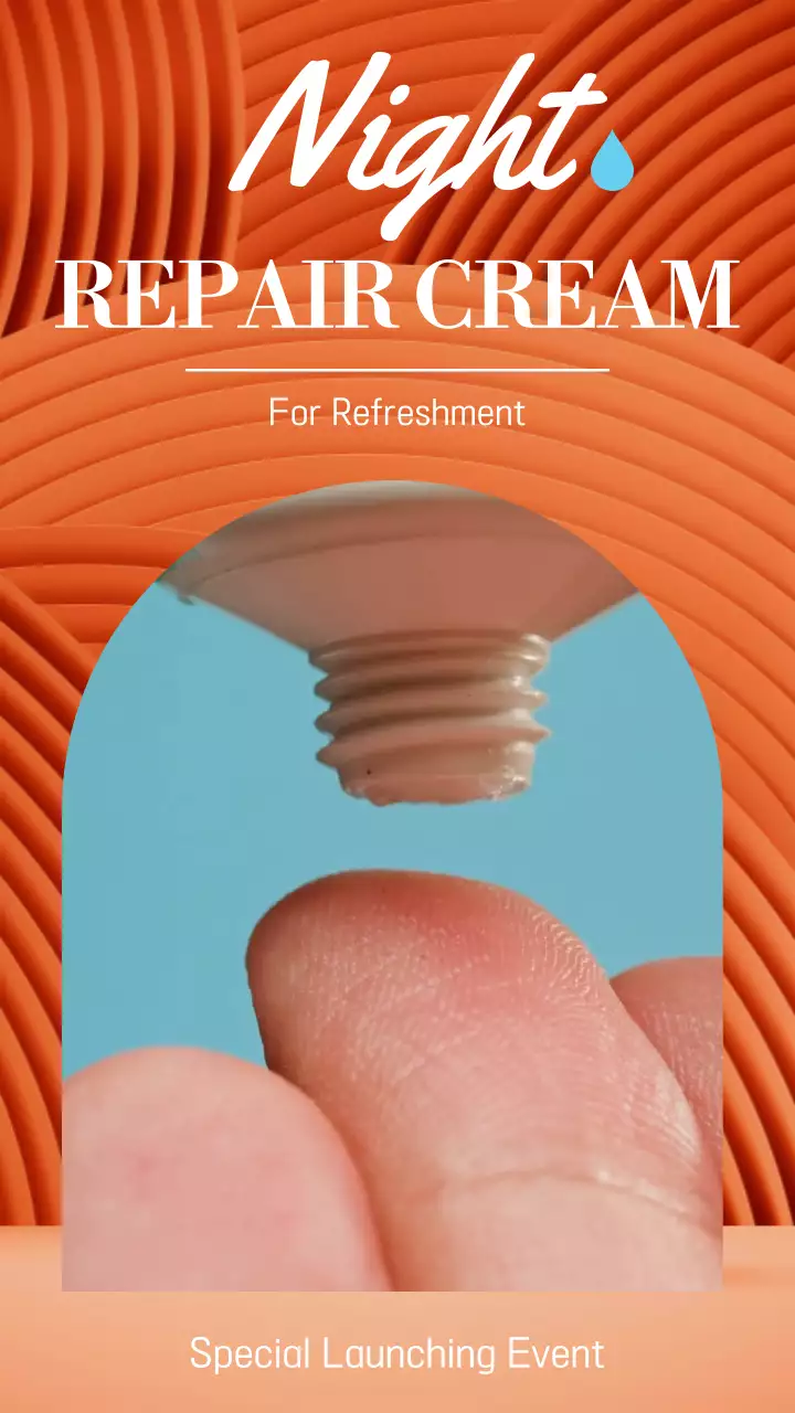 주황색 고급스러운 배경의 코스메틱 신상품 할인 광고