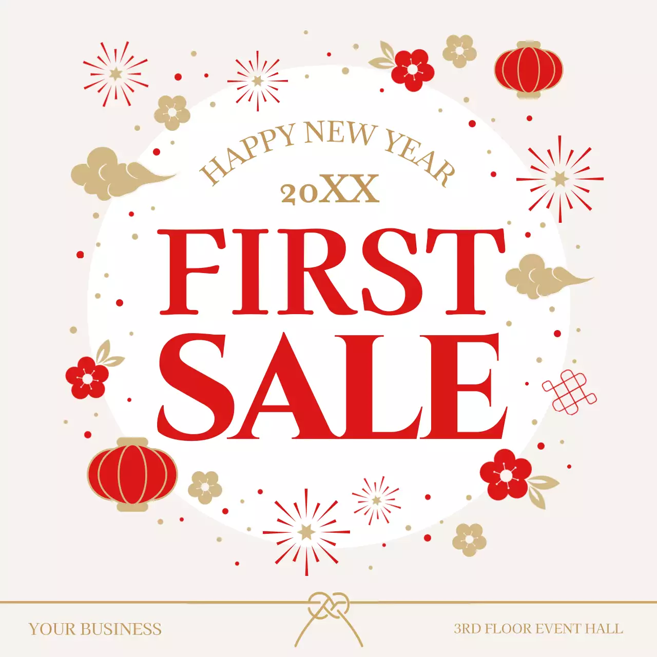 Red Traditional New Year Promotion Instagram Post