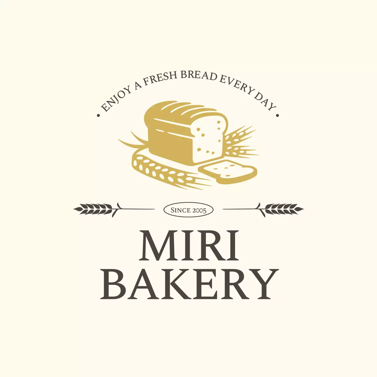 ベージュ クラシック ベーカリー ロゴ