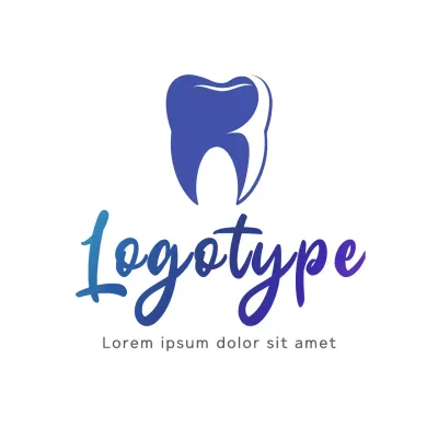 Blue Minimal Dental Design Logo
