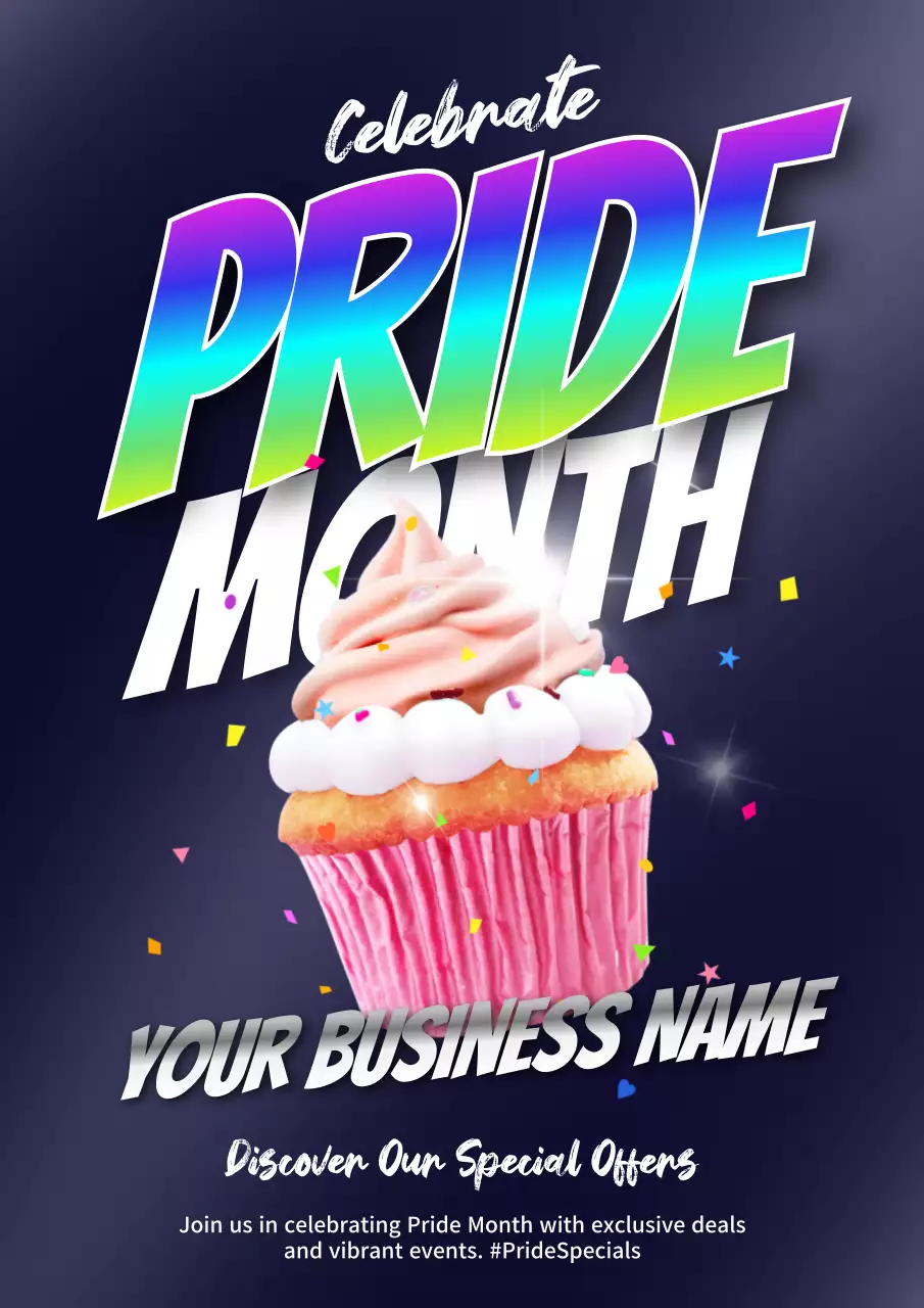 虹色 ポップ プライド月間 ポスター