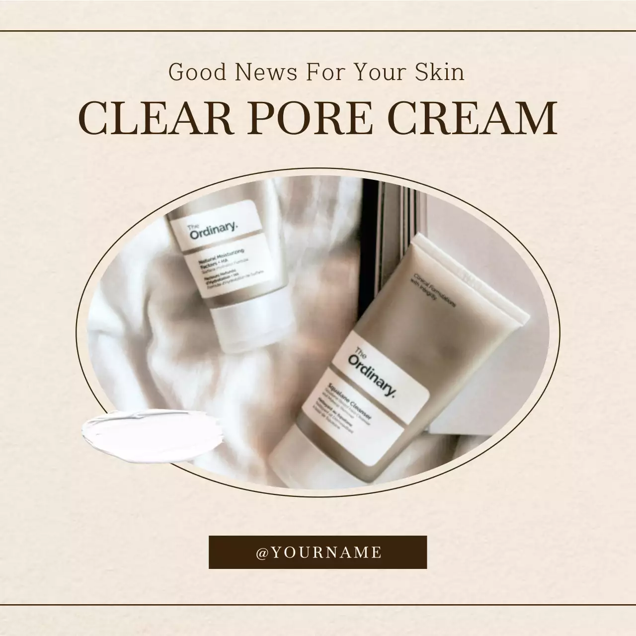 Beige Simple Skincare Promotion Social Media Post