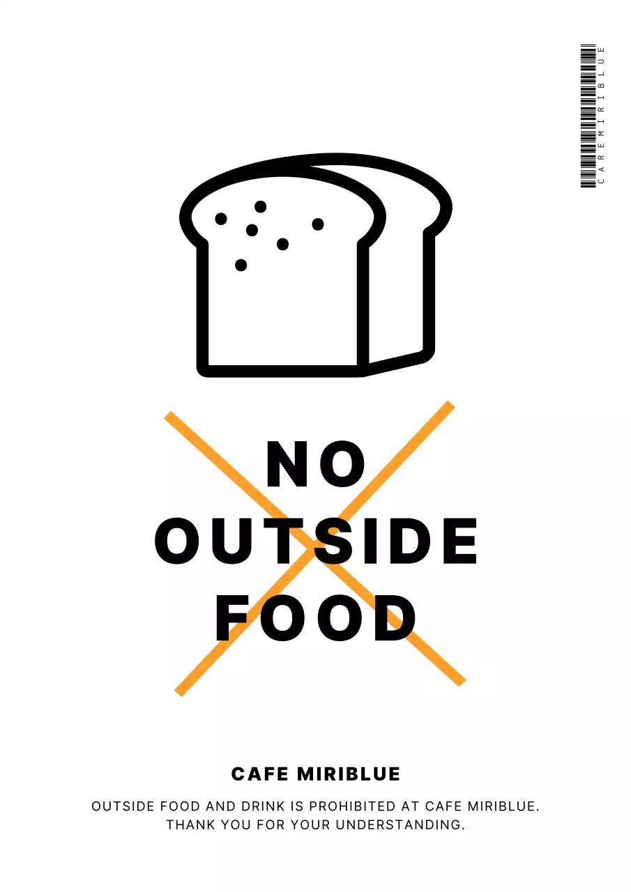 Black Minimal Food Notice Poster