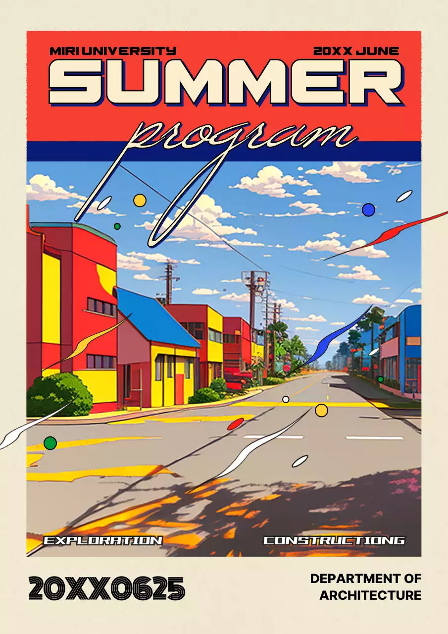 Red Retro Summer Event Poster