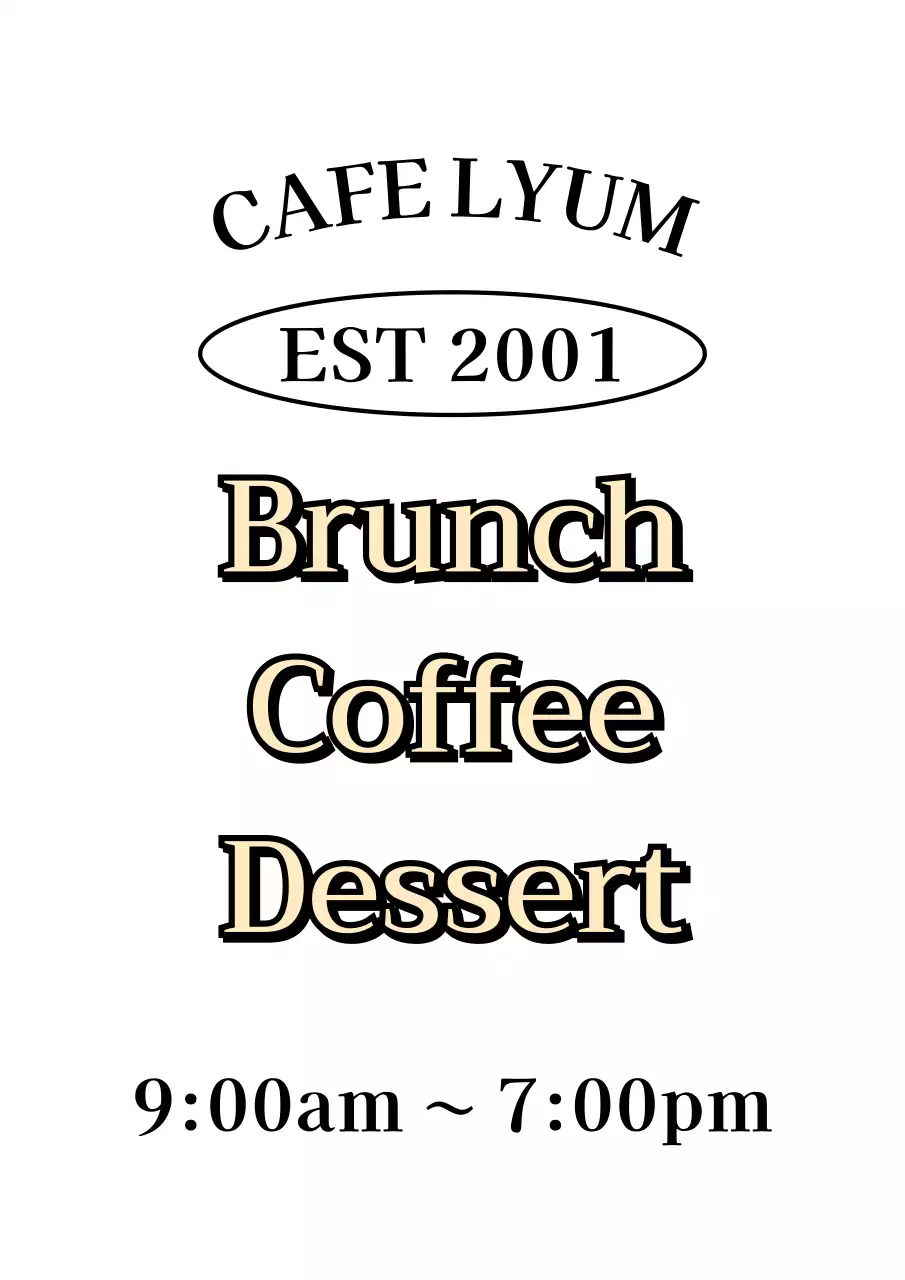 ヴィンテージムードコンセプトのレタリングカフェの広報