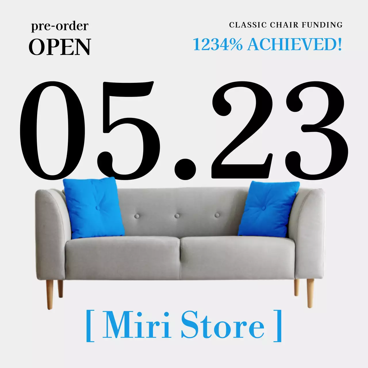 그레이 클래식 가구 프로모션 소셜 미디어 게시물