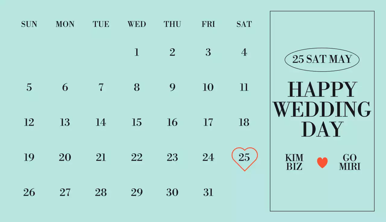 黒 モダン 結婚式 カレンダー 名刺